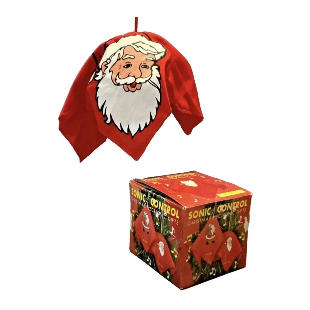 Sonic Control Santa Floating Animated Voice Activated Ornament Vintage w/Box
